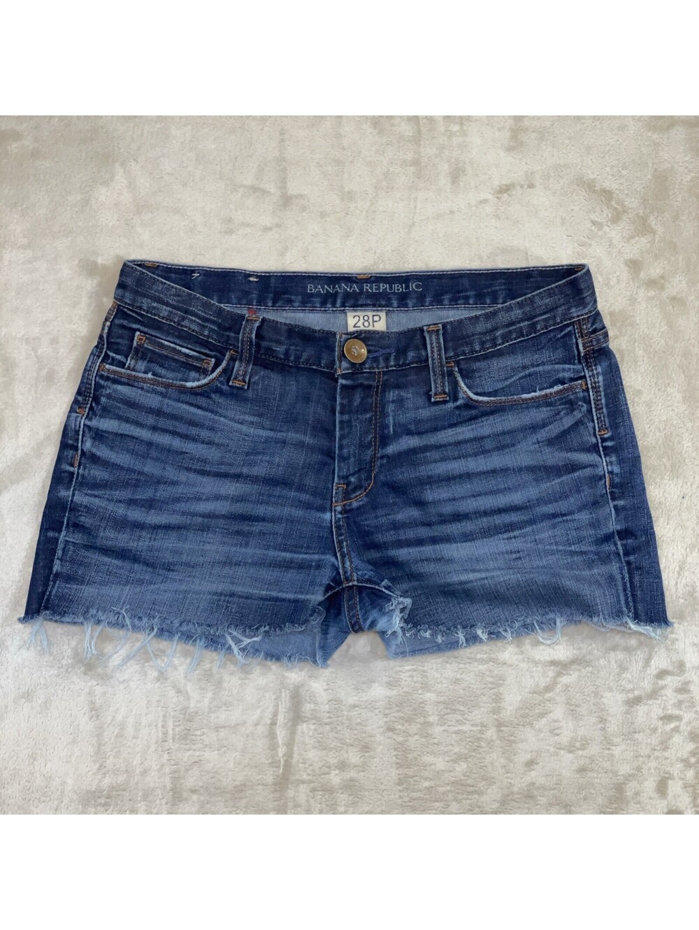 Banana Republic Women's Blue Denim Cut Off Shorts Cotton 5-Pocket Size 28P